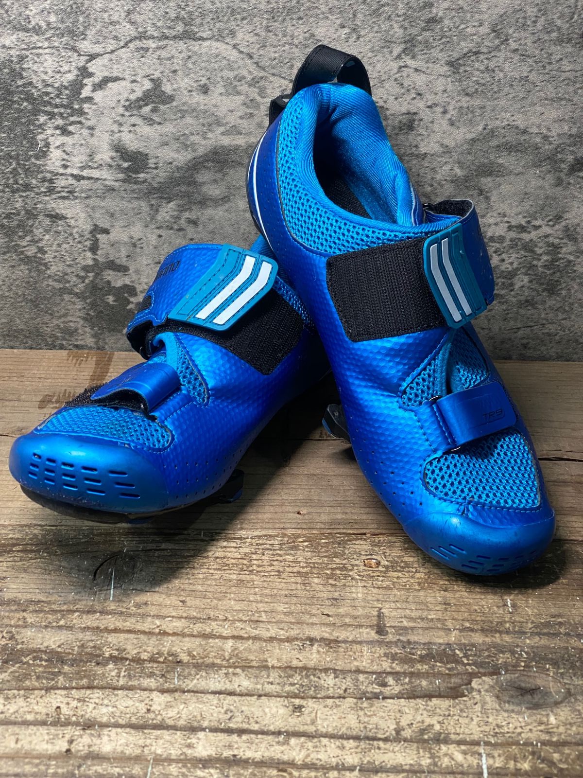 IX478 シマノ SHIMANO TR9 SH-TR900 ビンディングシューズ SPD-SL 青 EU43E