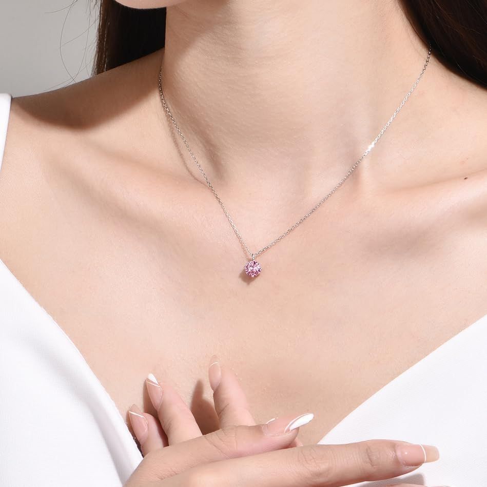 数量 FH.bird サファイア ネックレス レディース シンプル 12ヵ月誕生石 シルバー925 金属アレルギー対応 一粒 ペンダント 桜 誕生石 高校生 デート プレゼント 女性