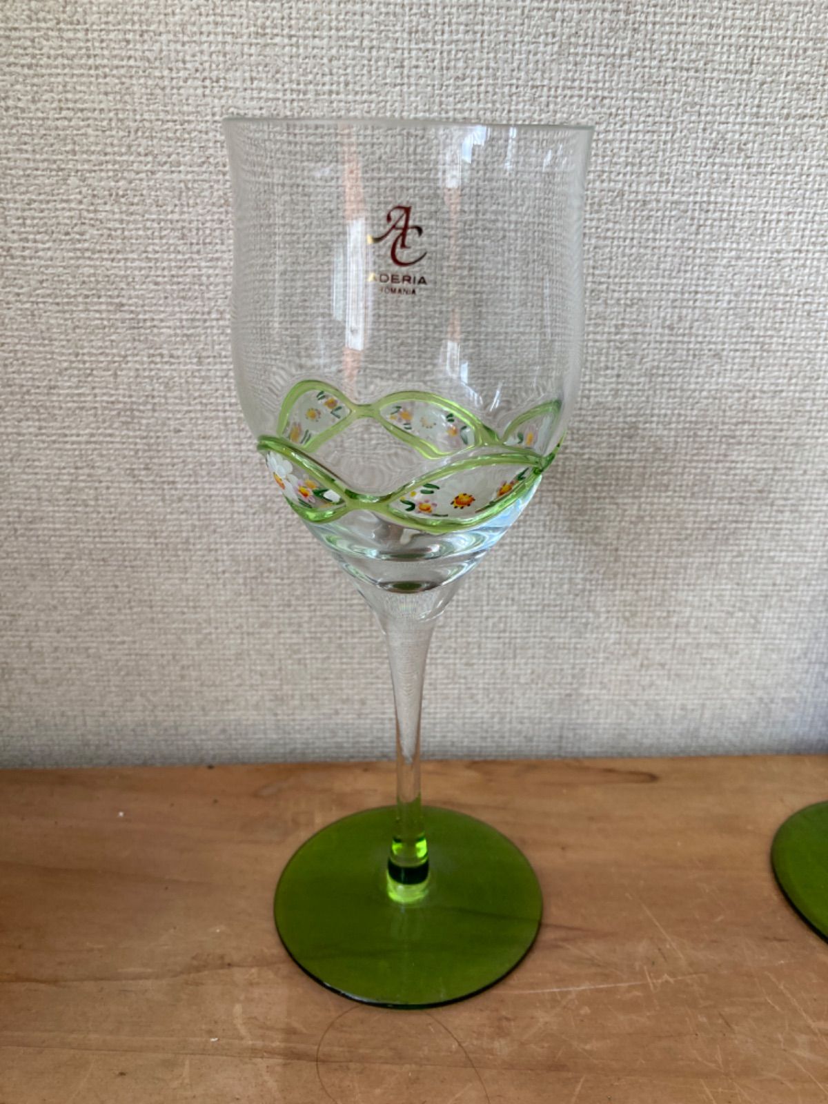 アデリア　ADERIA GLASS  ルーマニア　ワイングラスペアセット
