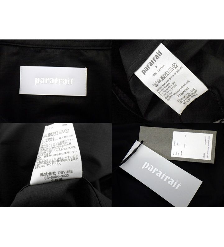 パラトレイト paratrait 24AW 【 PT24A083 RIP ZIP SHIRT