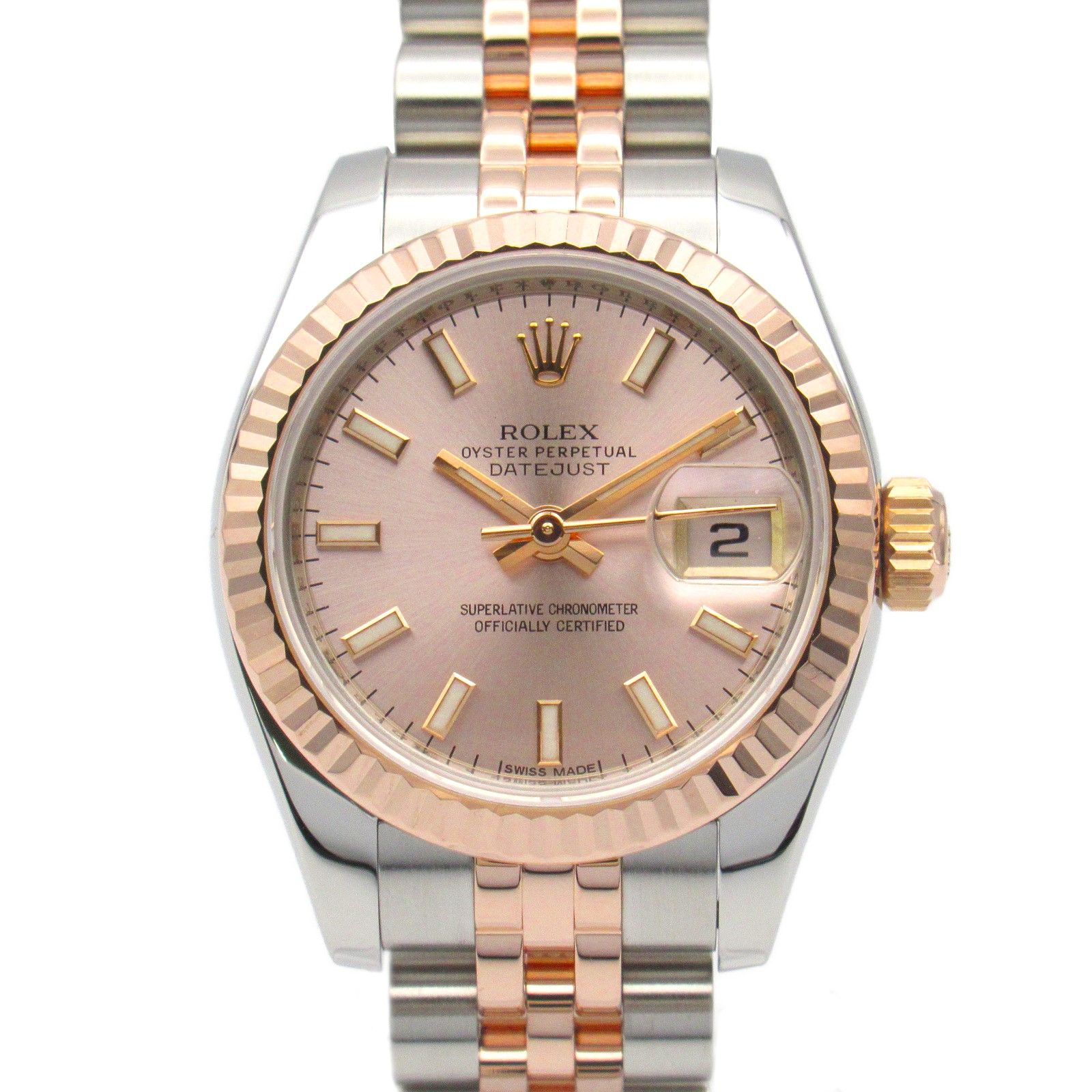 ロレックス ROLEX 腕時計 デイトジャスト G番 179171 PK/BA K18PG（ピンクゴールド） ステンレススチール デイトジャスト G番 レディース Used A