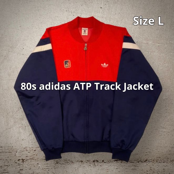 80s adidas ATP Track Jacket Tracksuit Nylon Jacket アディダス トラックジャケット  ナイロンジャケット Descente デサント期 Lサイズ レッド ネイビー 86AW