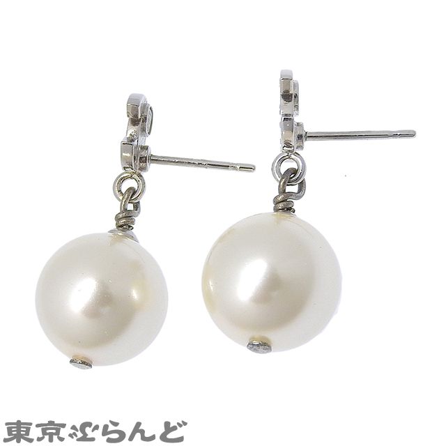 CHANEL フェイクパールレディース ピアス シルバーカラー シャネル CHANEL ココマーク フェイクパール ピアス A21V