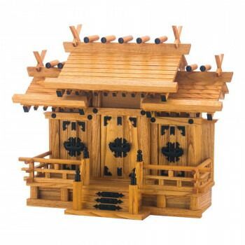 神棚の里 神棚 屋根違い三社 ケヤキ色 小
