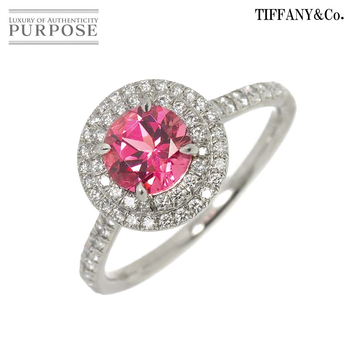 ティファニー TIFFANY-CO. ソレスト トルマリン ダイヤ 15号 リング Pt プラチナ 指輪 Tourmaline Diamond 90279530
