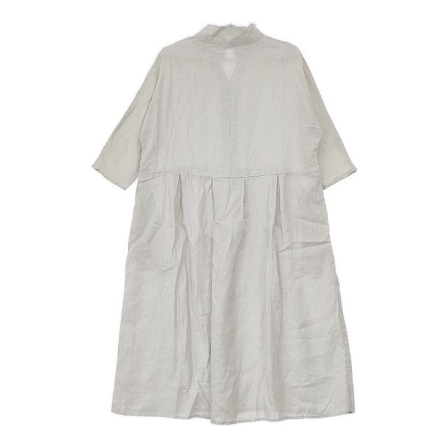 フォグリネンワーク リトアニア製 ワンピース シェルボタン fog linen work 新品 リトアニアリネン ワンピース ライトグレー