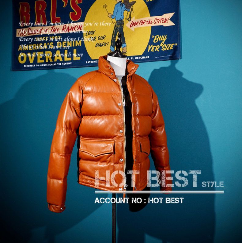 最高峰メンズ 本革 シープスキン 冬の定番 HERO オレンジ イタリアン