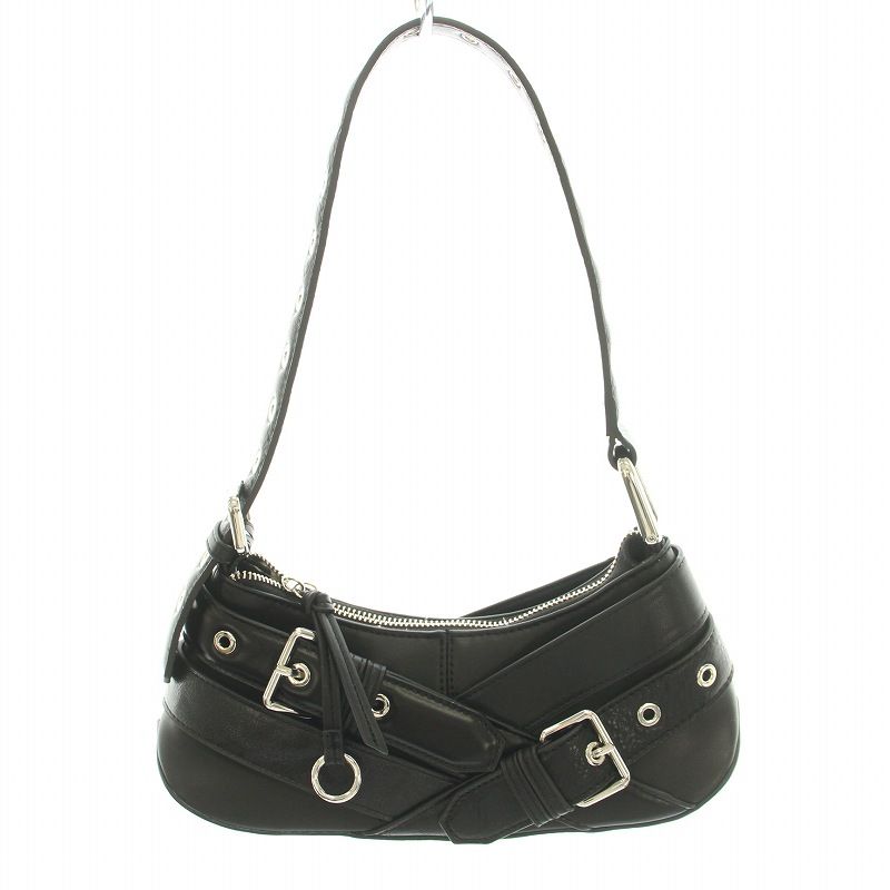 ザラ ZARA ベルトディティールショルダーバッグブラック Belt