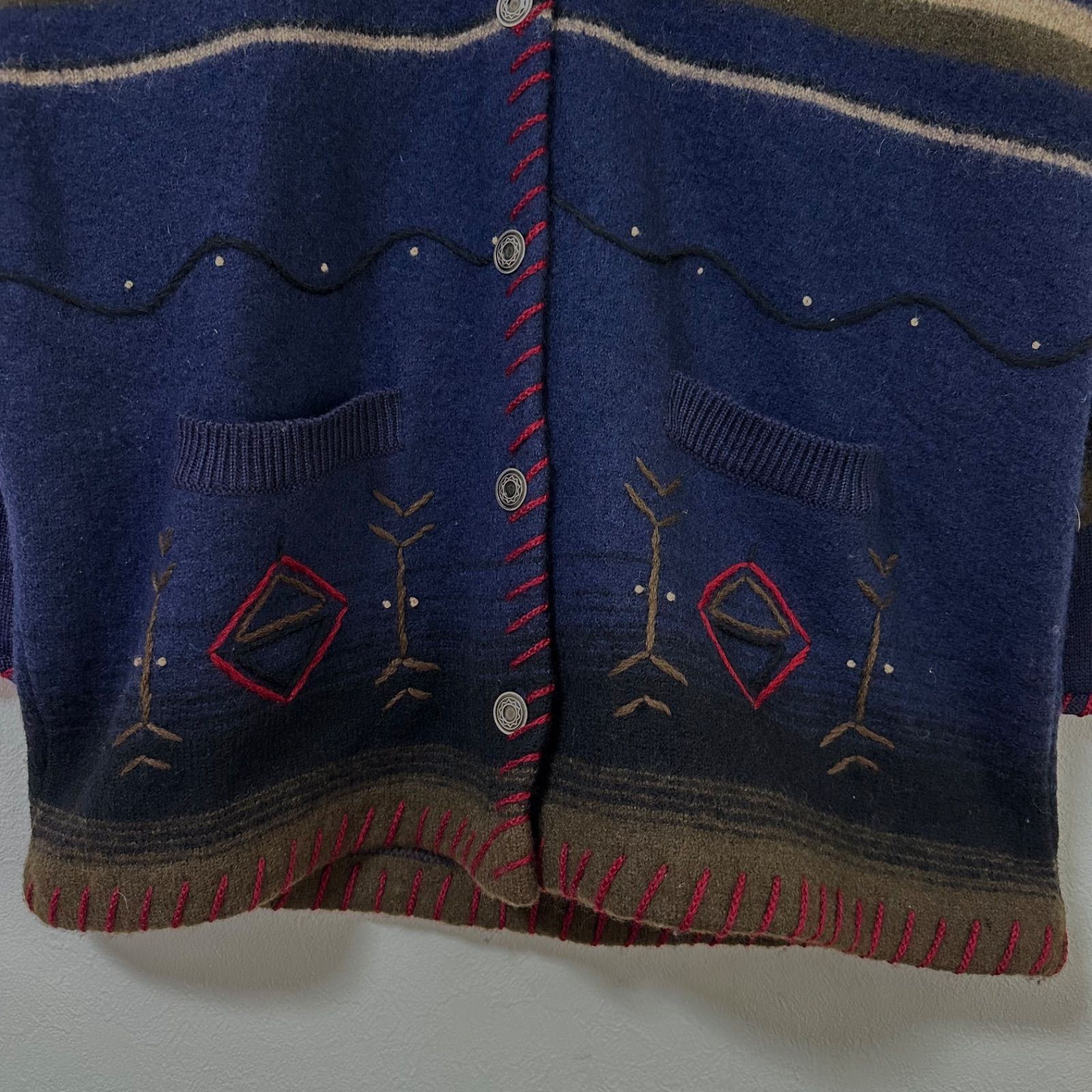 Woolrich ウールリッチ】ネイティブボーダー ニットカーディガン