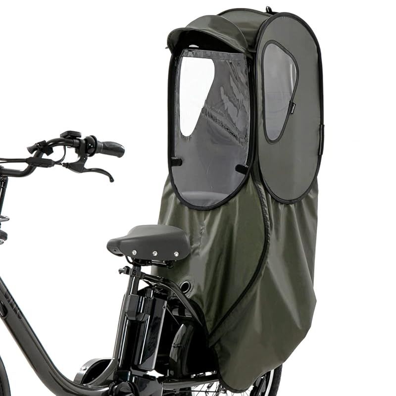 【norokka(ノロッカ) 】自転車 子供乗せ レインカバー 後 チャイルドシート カバー ギュット ビッケ ハイディー (オリーブ) 1