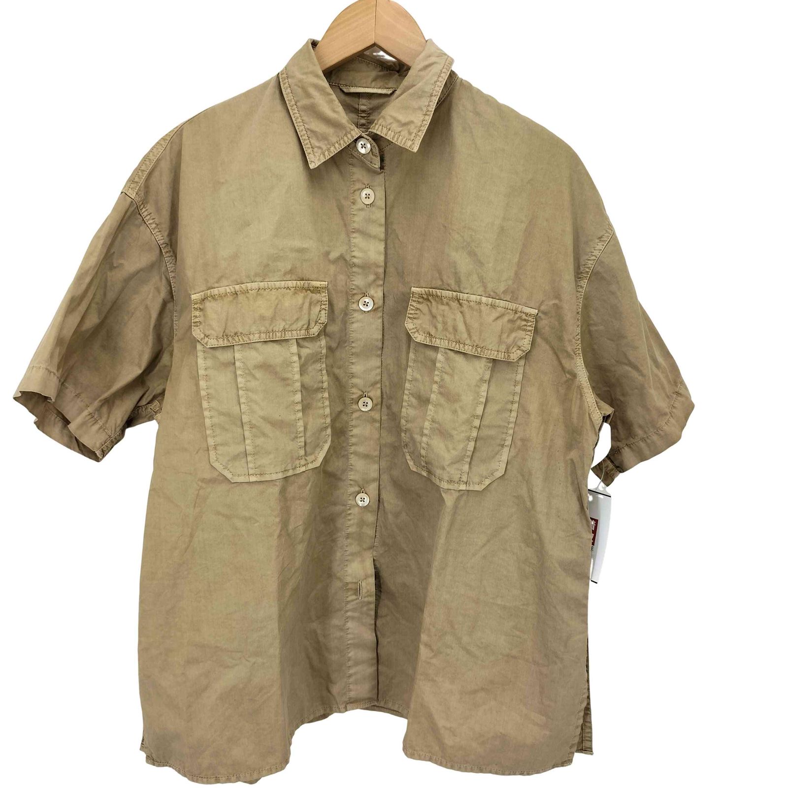 未使用　Spick and Span ガーメントダイサファリシャツ スピックアンドスパン Spick and Span 24SS ガーメントダイ