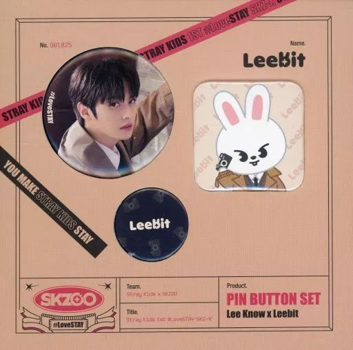 中古】バッジ・ピンズ リノ Leebit ピンボタン3種セット 「Stray Kids 
