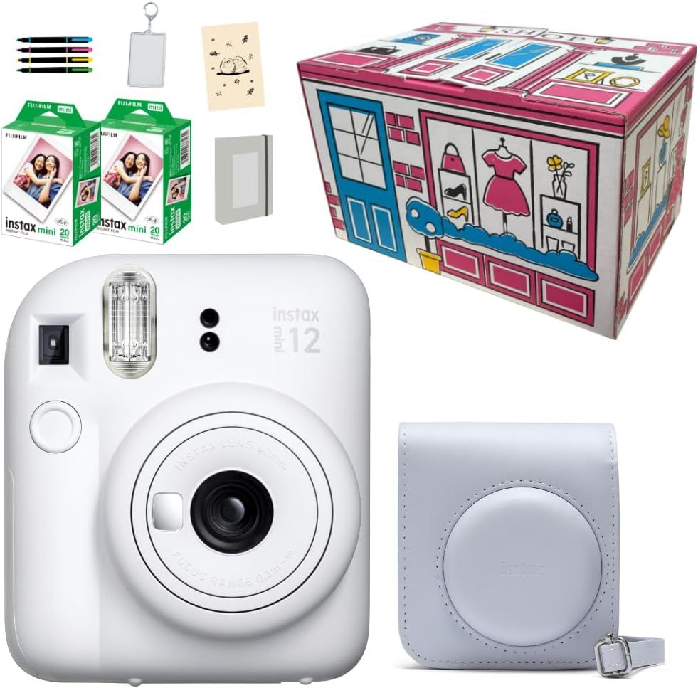富士フイルム インスタントカメラ チェキ instax mini 12 (トキメキギフトBOXセット) (クレイホワイト)