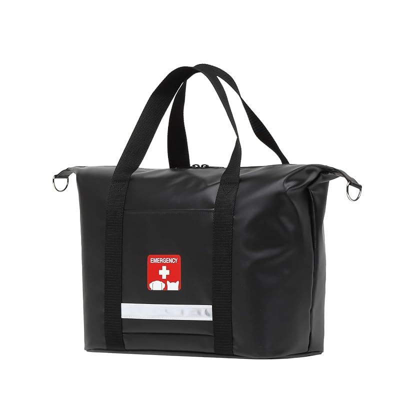 新着商品 ペット防災ショルダーバッグ単品 マットブラック 防炎防水素材 防災士監修 ショルダーと手持ちの2way 反射材 蓄光材付 防災防犯ダイレクト
