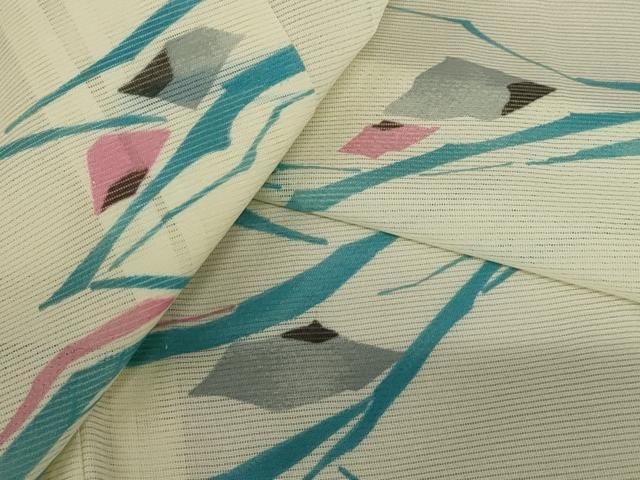 こっちー出品 2024 平和屋着物＊夏物 小紋 絽 幾何学文様 洗える着物 AABB0526st 平和屋