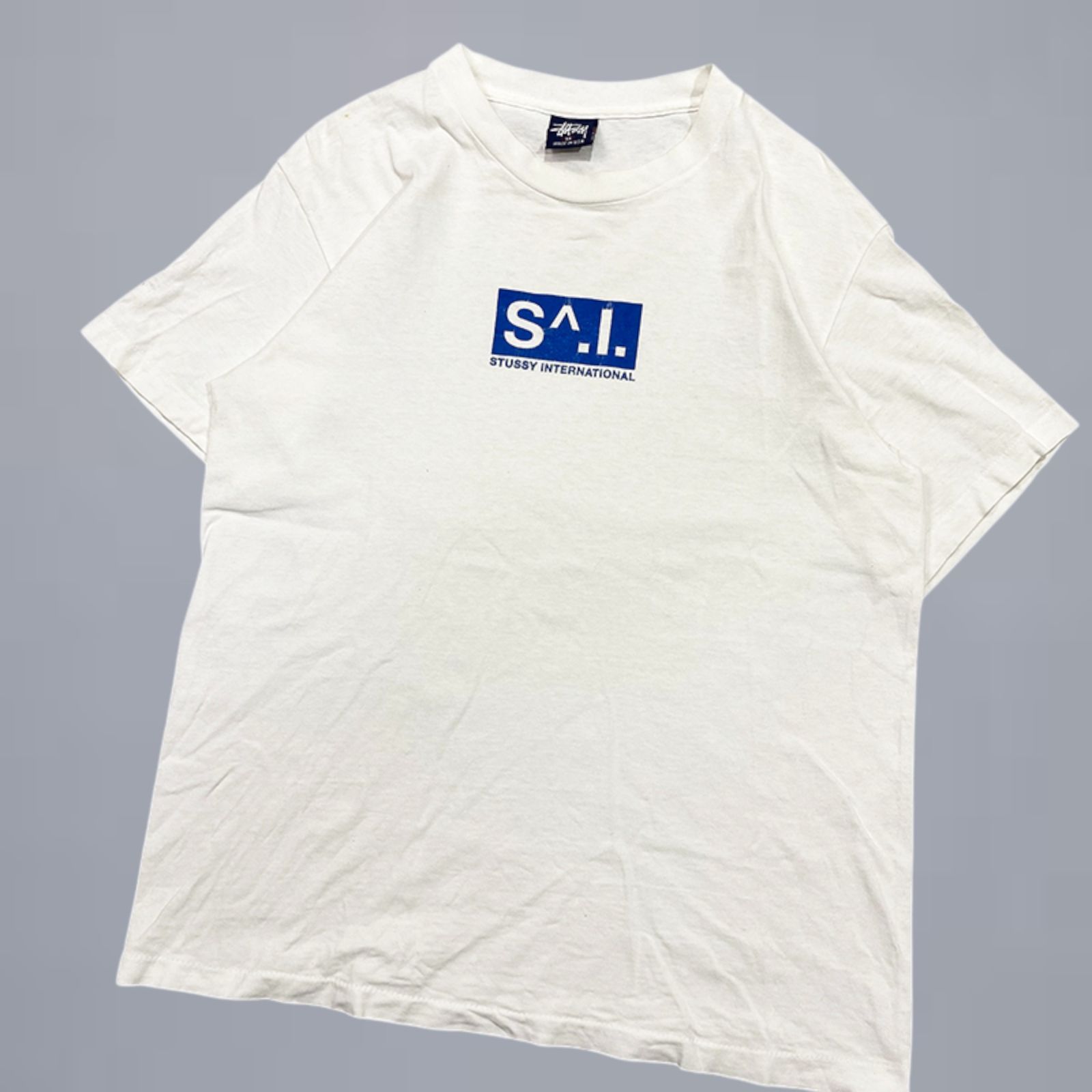 90s STUSSY ステューシー UAS製 Tシャツ ホワイト M プリント