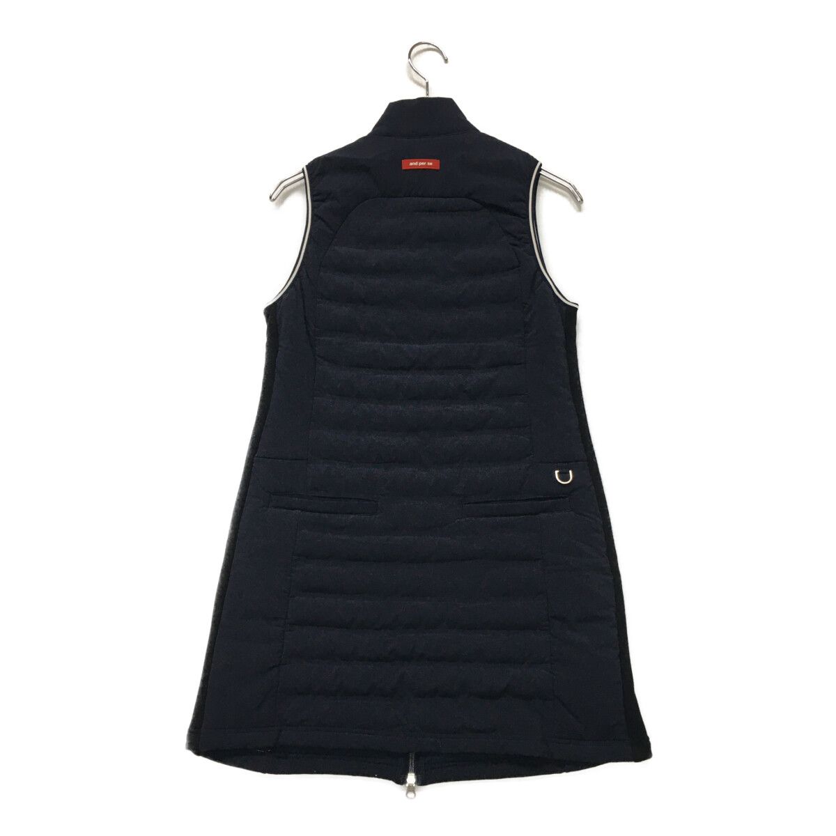 中古 レディース アンパスィ and per se ワンピース M 紺 ネイビー