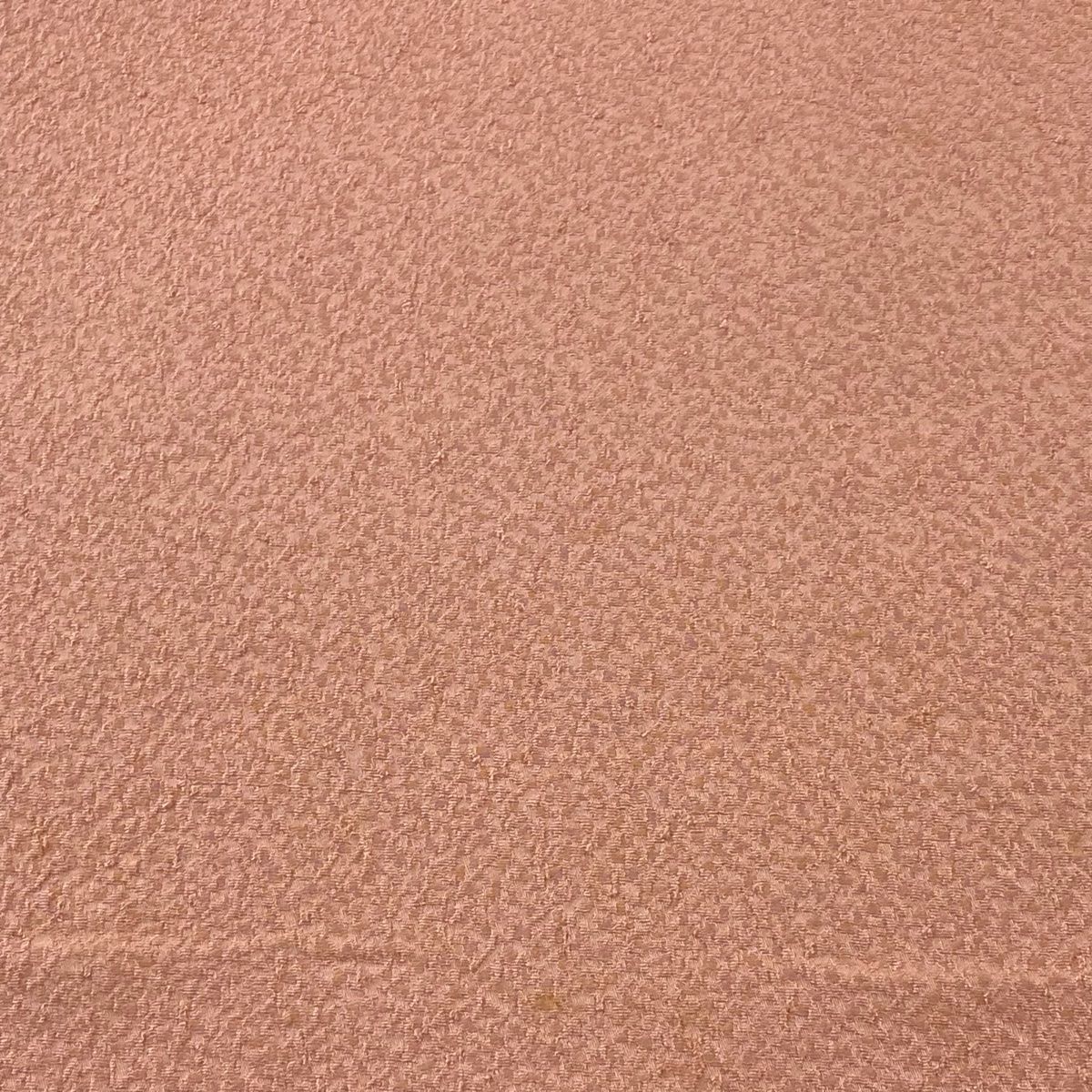 反物 秀品 色無地 堅牢染 地紋 サーモンピンク 正絹