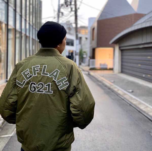 LEFLAH レフラー バック刺繍 MA-1 ジャケット (KHAKI) JACKET エム 