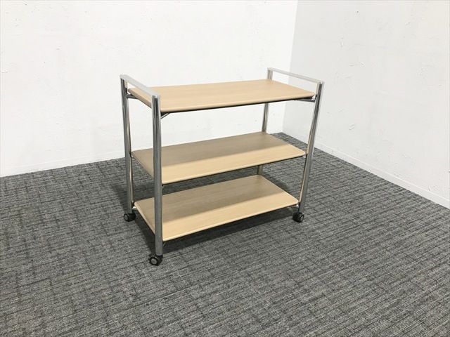 キャスターワゴン インターレイス 収納棚 オカムラ ネオウッドミディアム
