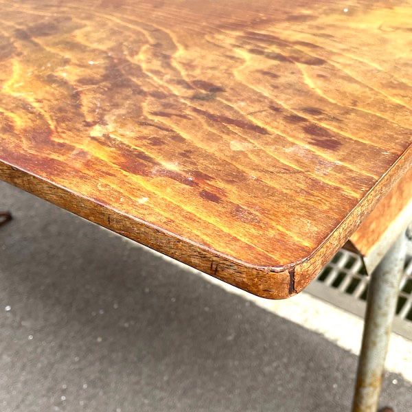 ビンテージ　デスク　学習机　北欧　スクールデスク　天然木＋アイアンワークテーブル ビンテージ デスク 学習机 北欧 スクールデスク 天然木＋アイアン