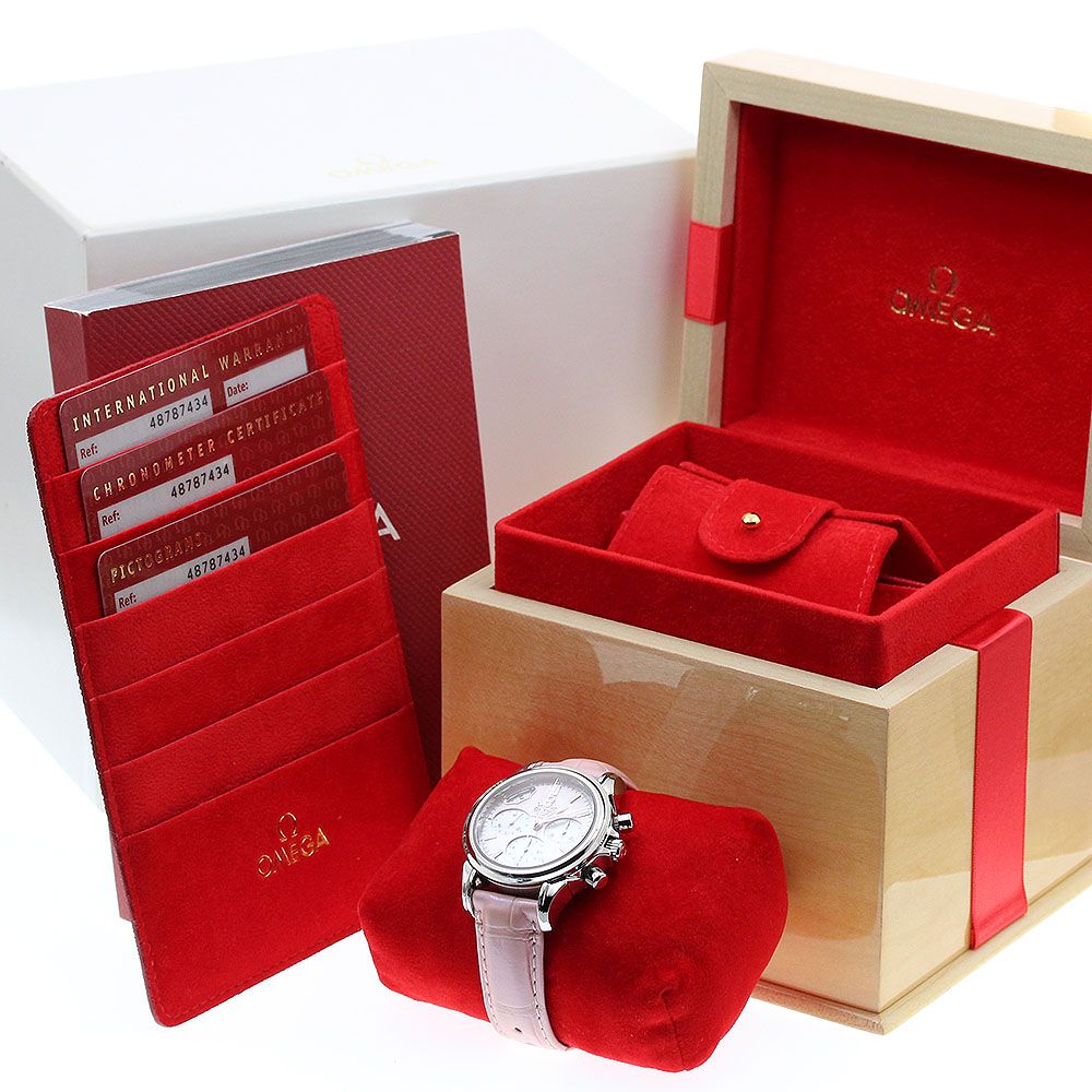 オメガ OMEGA 4878.74.34 デビル コーアクシャル クロノグラフ 自動巻き レディース箱 保証書付き_913466