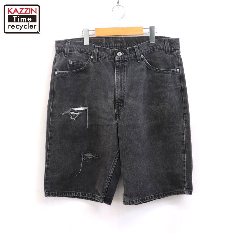90s vintage Levi's 550 ブラックデニム ショートパンツ メンズ 表記38