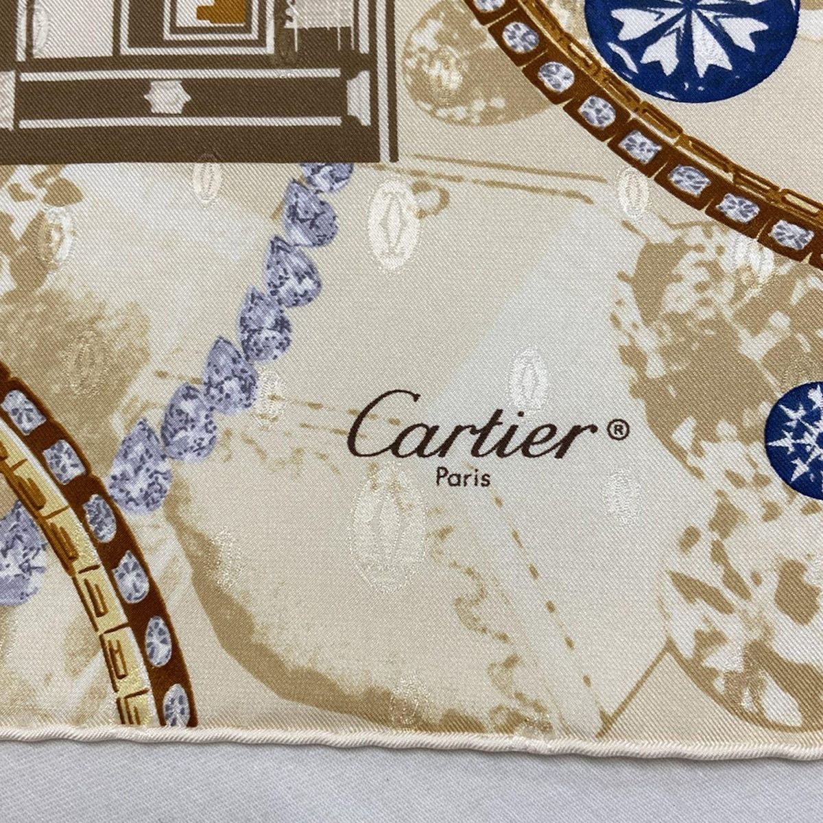 Cartier(カルティエ) スカーフ - ベージュ×ブラウン×マルチ ジュエリー  