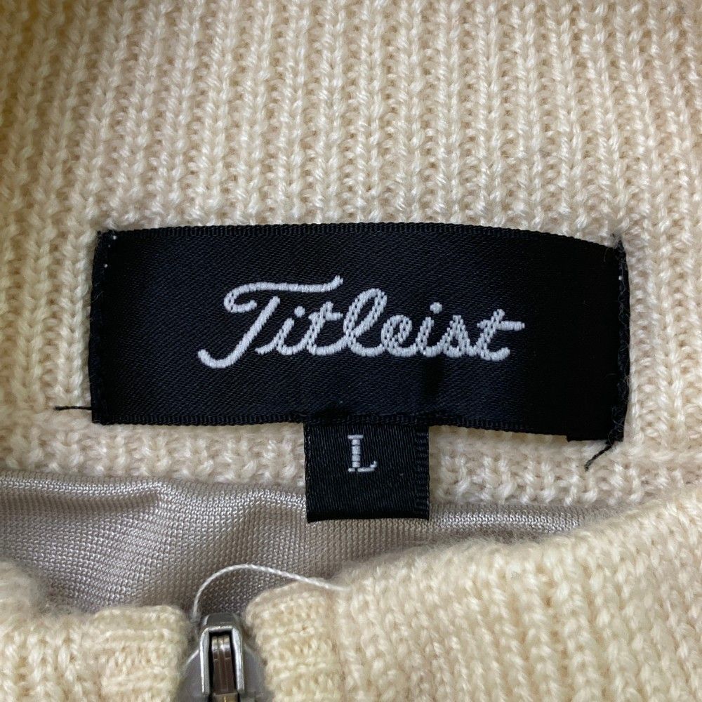 サイズ：L TITLEIST タイトリスト  蓄熱 ニット ジップジャケット  ホワイト系 [240101153364] ゴルフウェア メンズ ストスト