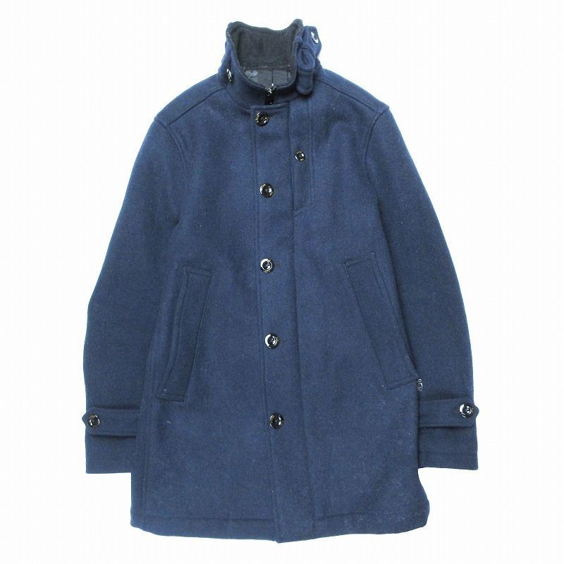 ジースターロウ G-STAR RAW GARBER WOOL TRENCH トレンチ コート スタンドカラー ジャケット ブルゾン アウター XS 紺 ネイビー ur58