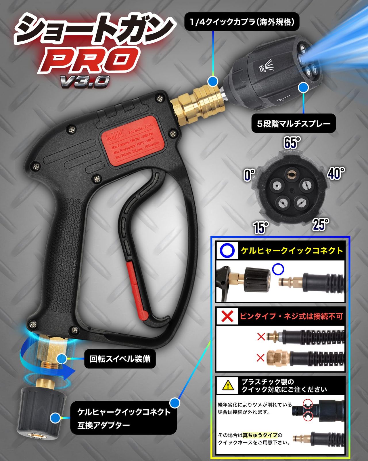 MJJC ショートガンPRO用 洗車 フォームガン 洗車セット 洗車用品 Amazon | MJJC ショートガンPRO用 洗車 フォームガン【第3世代