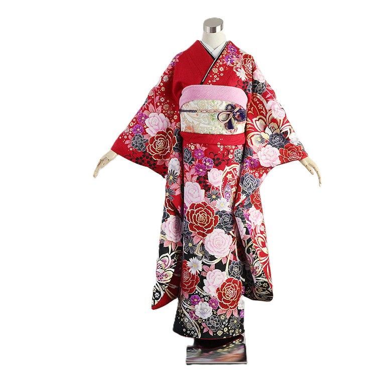 振袖 身長147-162cm 赤 re-035