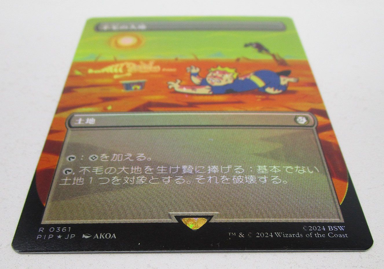 MTG 不毛の大地 ボーダーレス PIP 日本語版 Foil プレイ用
