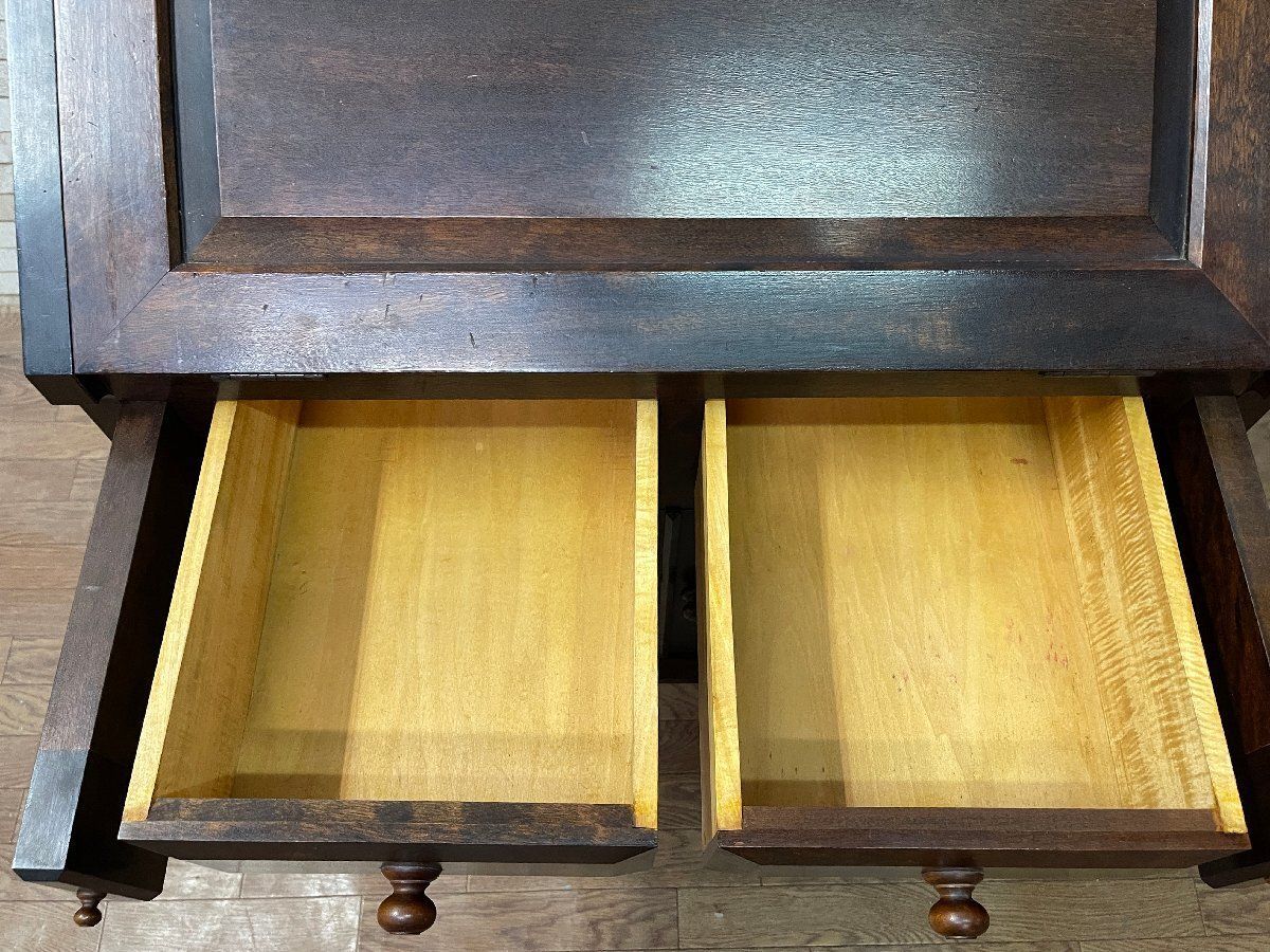 ○松本民芸家具 ライティングビューローデスク 書斎机 チェスト 収納