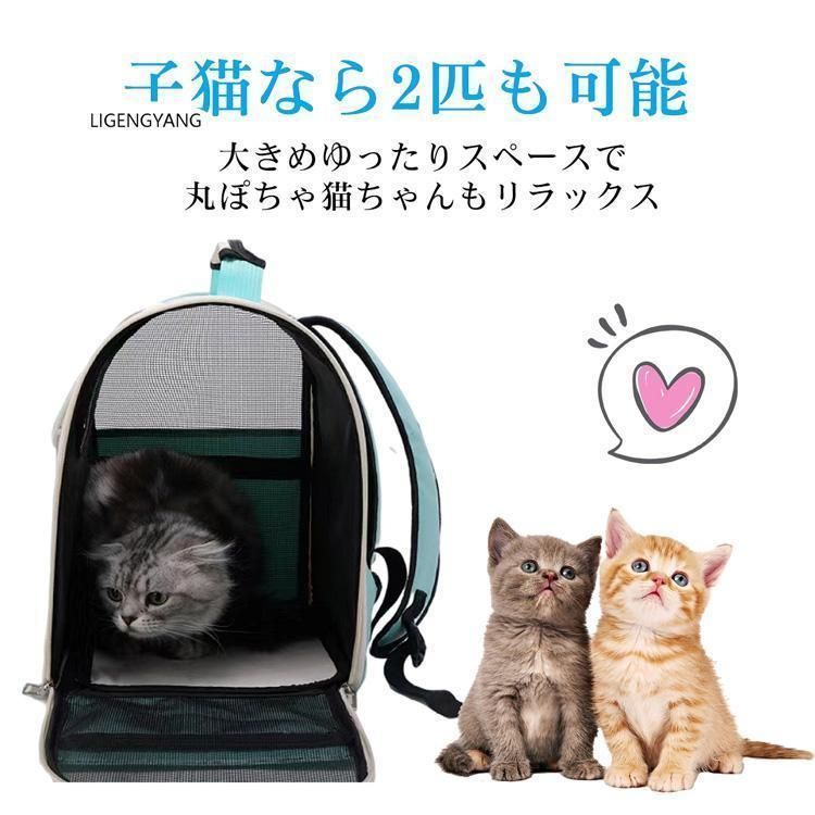 猫リュック ペットキャリーバッグ ペットバッグ 折りたたみ 大きめ リュック バック 猫用 犬用 トリミング 防災 通院 ドライブ 避難用 メッシュ