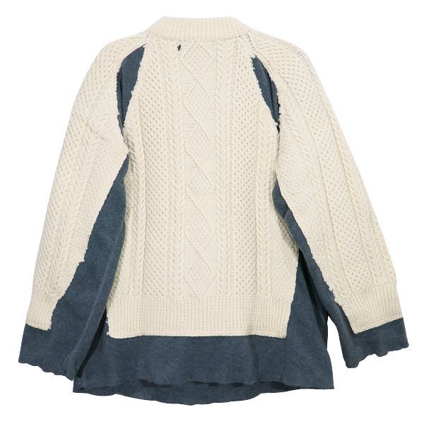 Rebuild by Needles リビルド バイ ニードルズ FISHERMAN SWEATER - COVERED SWEATER LQ299 フィッシャーマン  セーター カバード セーター オフホワイト トップス ロングスリーブ ニット サイズM - メルカリ