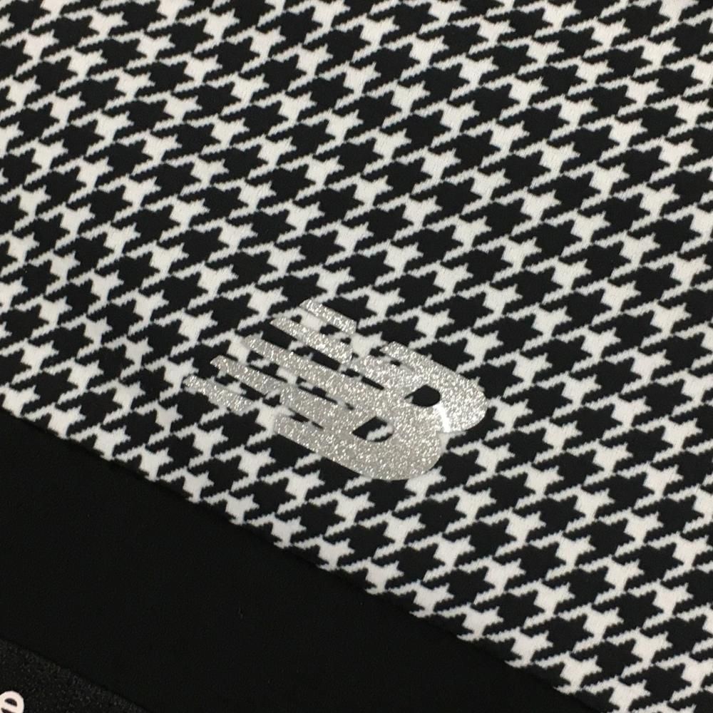 超美品】ニューバランスゴルフ ジップパーカー 黒×白 千鳥格子