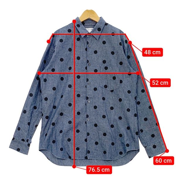 コムデギャルソン　シャツ　ドット異素材切り替え水玉シャツ COMME des GARCONS SHIRT コムデギャルソンシャツ シャツ 長袖