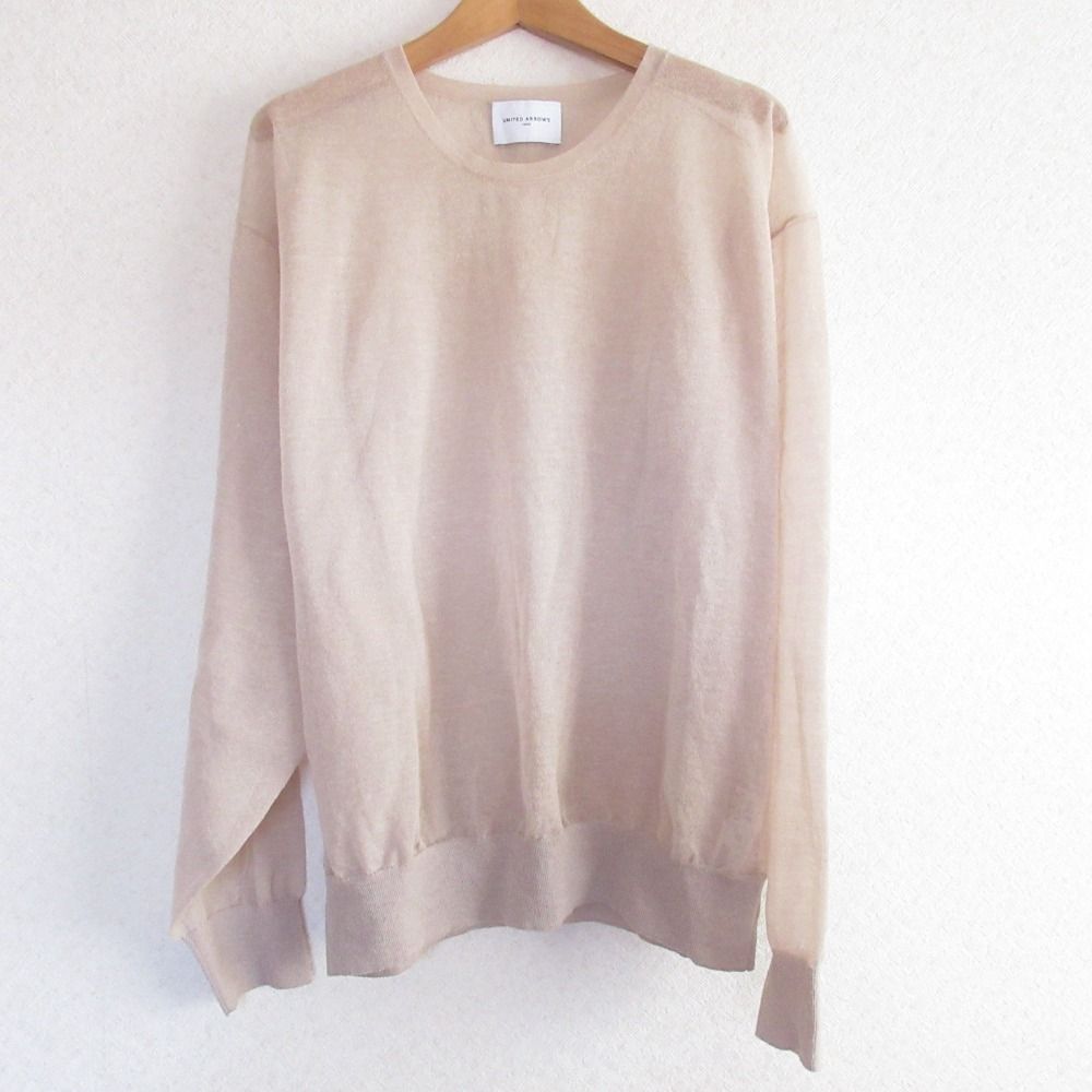「UNITED ARROWS」 長袖ニット - ベージュ レディース 美品 UNITED ARROWS ユナイテッドアローズ シアー クルーネック