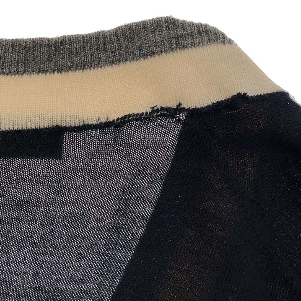 新品 エルメネジルドゼニア Vネック カシミヤ混 ニット ベスト 44 ネイビー 新品 エルメネジルドゼニア Vネック カシミヤ混 ニット ベスト