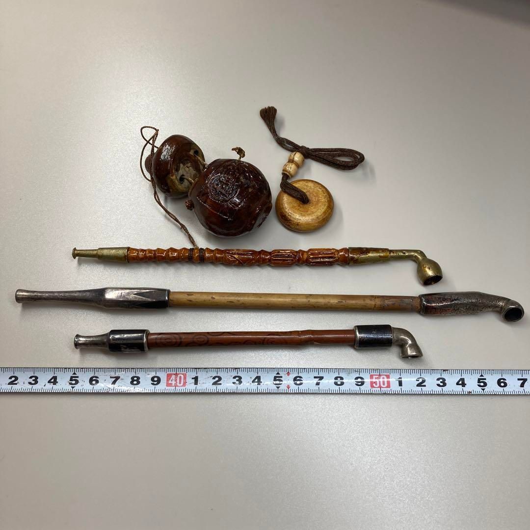 銀キセル 提げ物根付 129g 東Y5-1020