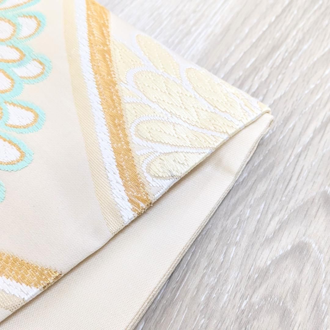 【新品・仕立て上がり】正絹 袋帯 フォーマル 白 クリーム 古典 b109綾袋帯