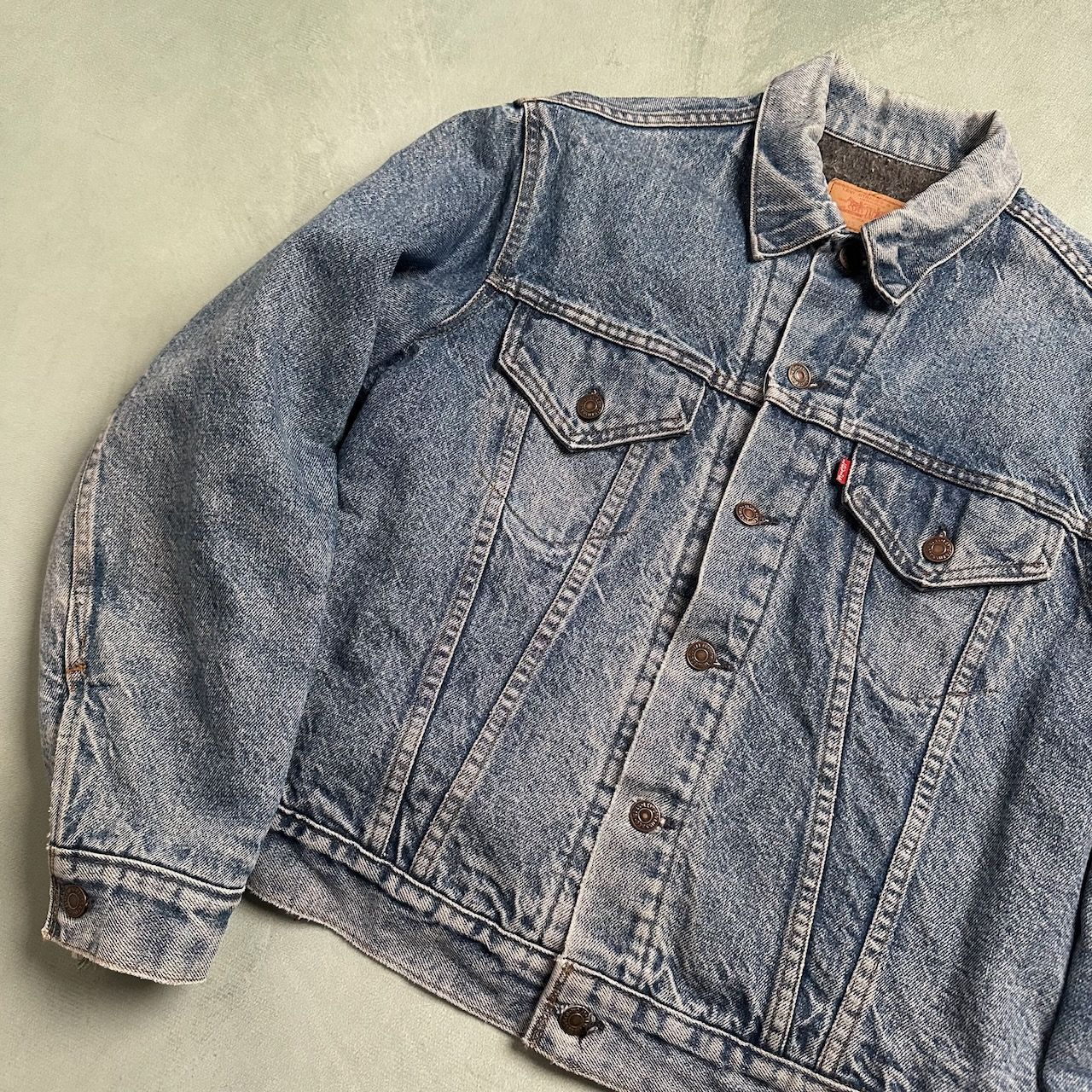 70s　Levi's　70505　リーバイス　スモールe　ボタン裏52　裏地ブランケット　ジージャン　デニムジャケット　44 古着