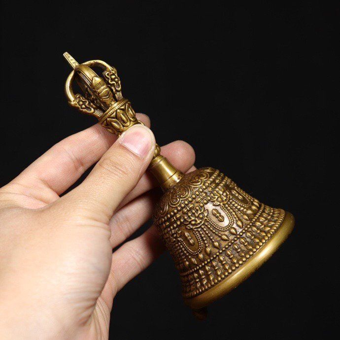 【修縁堂】密教法具 真言宗 五鈷鈴 金剛鈴 鐘 寺院用仏具 真鍮製 17cm 密教法具 真言宗 五鈷金剛鈴 鐘 寺院用仏具 真鍮製 17cm その他