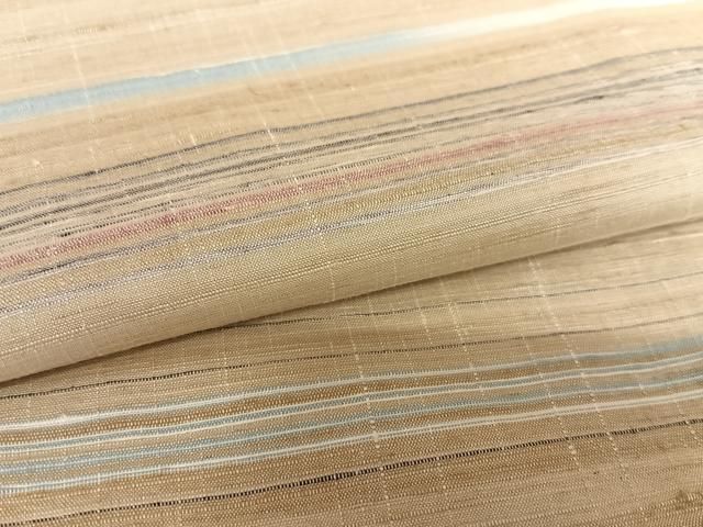 平和屋着物○五代目・諏訪好風 紬 野々花染 横段文 正絹 逸品 未使用  