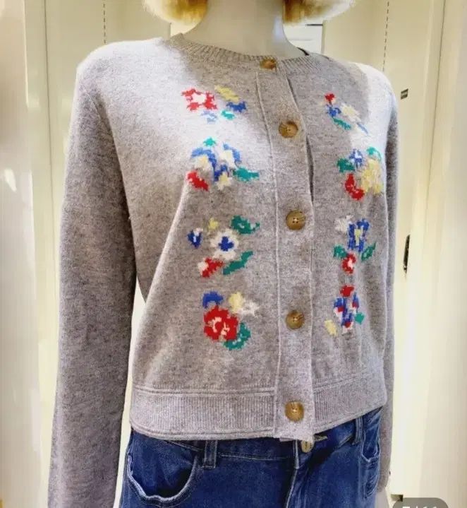  BENETTON ベネトン フラワー インタジア カーディガン 長袖 カーディガン ボレロ アンサンブル