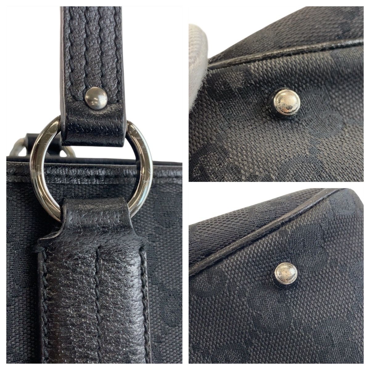 ◇美品◇ GUCCI グッチ GG キャンバス ロゴ金具 ショルダーバッグ 黒 GUCCI GG柄キャンバス ロゴ金具ショルダーバッグ