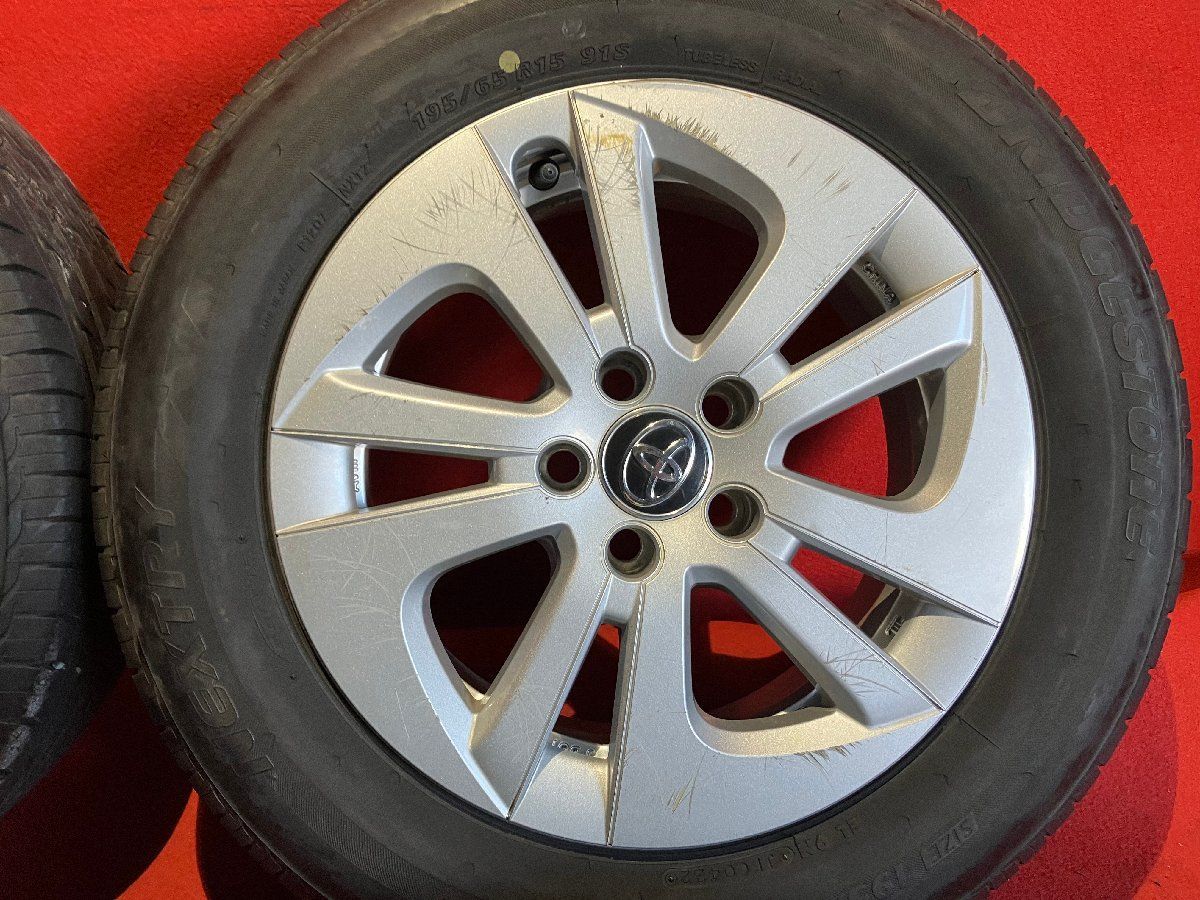 中古サマータイヤホイールセット 【 BRIDGESTONE NEXTRY 195/65R15 15x6.5+40 100-5H】 [トヨタ 50系 プリウス純正] 4本SET