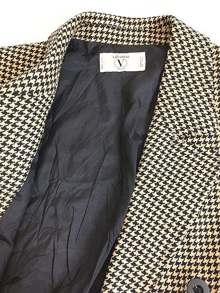 レディース 古着 80s Italy製 Valentino 千鳥格子 チェック ダブル