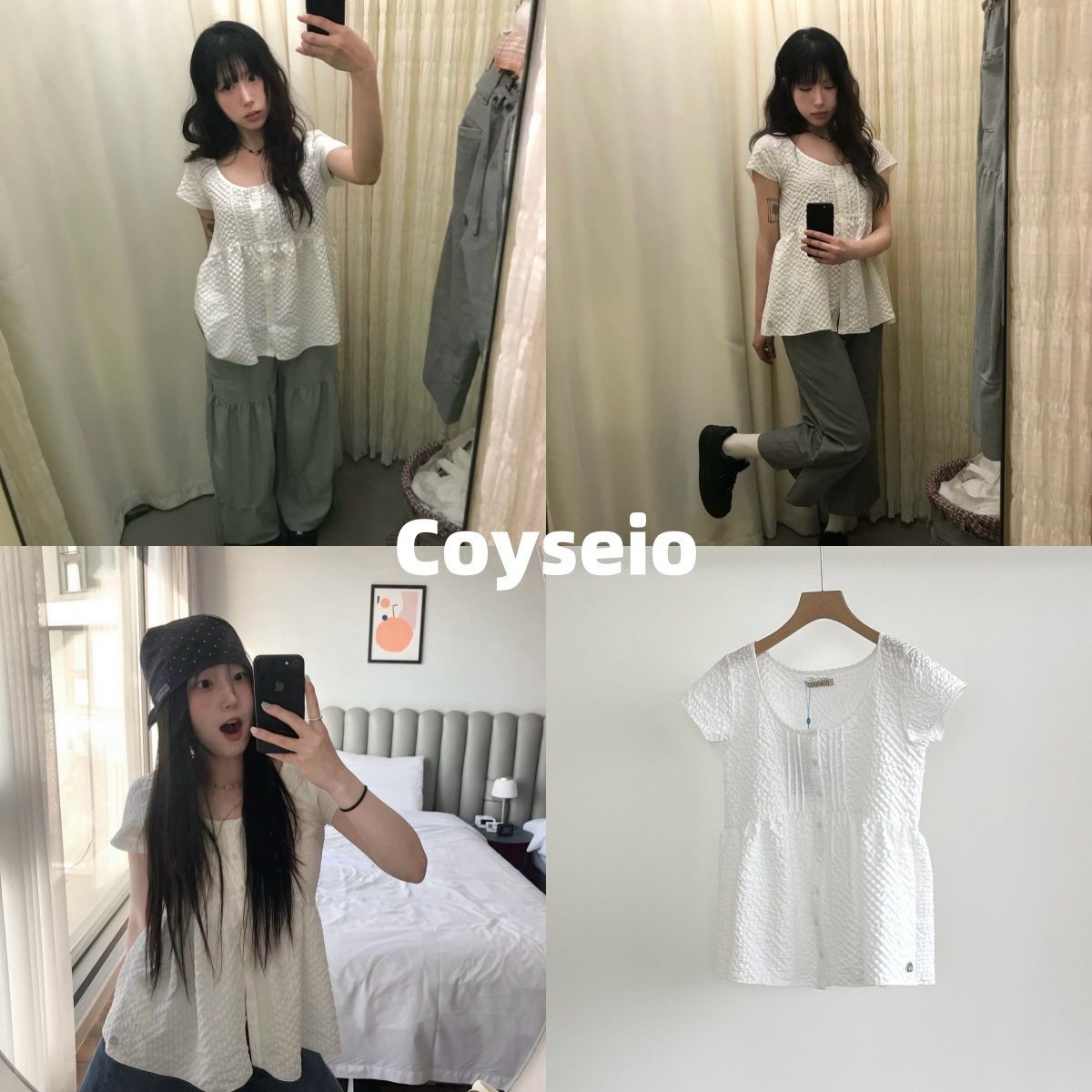 新品 韓国 COYSEIO コイセイオ 大人気 25SS / PINTUCK BLOUSE